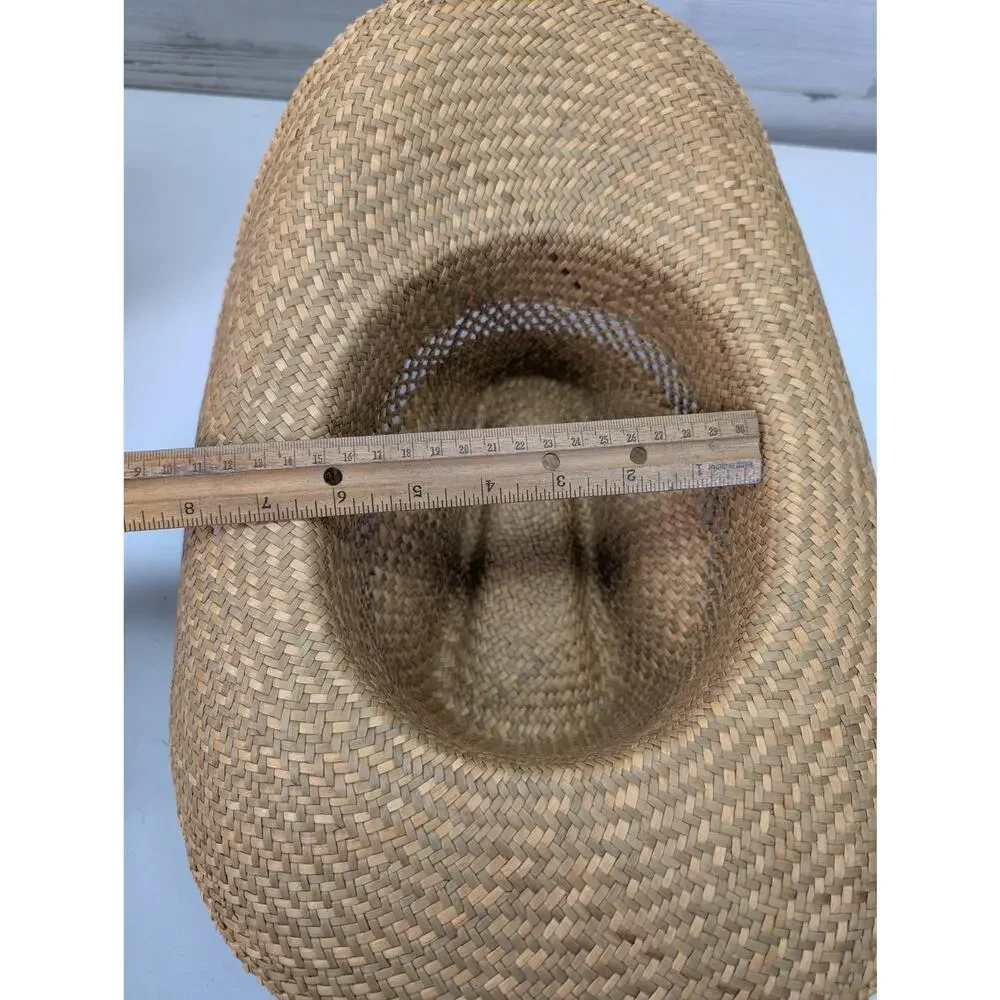 Vintage Turf Paradise Meister Bräu Day Hat Cowboy Straw Western Brown‎ Mens 80s